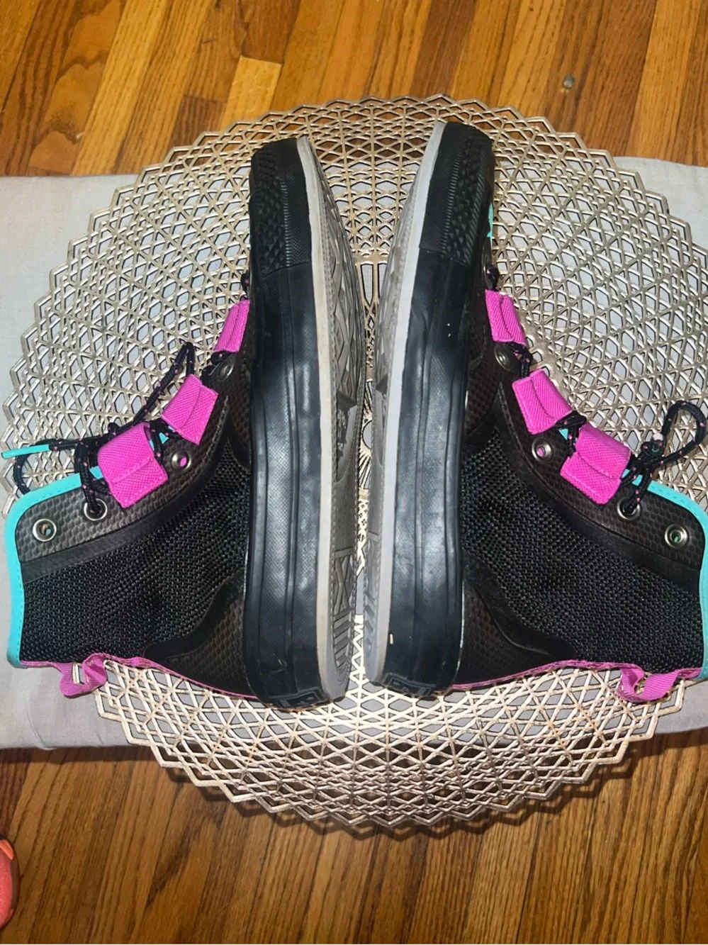 Converse Women's High-Top Athletic Sneakers in Pink and Teal